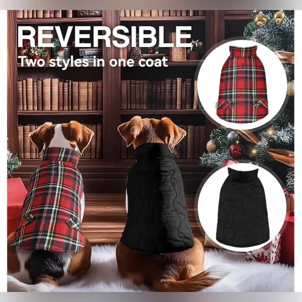Vivaglory Reversible Plaid and Tan Dog Coat (Burberry look-alike) soooo cute!